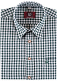120000-2602 OS  Checkered Men Trachten Shirt with Deer embroidery on chest pocket in different colors