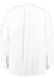 120001-2469 White OS Trachten Shirt with bone buttons and Embroidery and pewter design