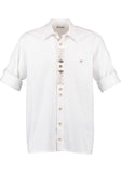 120001-2469 White OS Trachten Shirt with bone buttons and Embroidery and pewter design