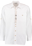 120001-2469 White OS Trachten Shirt with bone buttons and Embroidery and pewter design