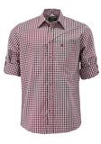 121000-2602 OS  Checkered Short sleeve Men Trachten Shirt with Deer embroidery on chest pocket in different colors - German Specialty Imports llc
