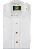 120013-3283 White Standup Collar OS Trachten Shirt with 2 x 3 pleats and bone buttons