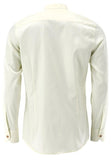 120013-3283 White Standup Collar OS Trachten Shirt with 2 x 3 pleats and bone buttons - German Specialty Imports llc