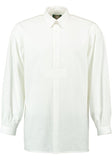 120019-0008 OS White Men Trachten Shirt with Tread buttons and interesting sleeve design , Jumper style / Kutscherhemd - German Specialty Imports llc