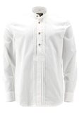 120057 - 2469 OS Trachten White Men Trachten Shirt " Pfoad " Shirt with stand up collar and bone buttons half way down