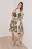 Krueger   Dirndl Melike, dark green   60 cm skirt length - German Specialty Imports llc