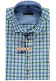 420000-4036 OS Trachten Blue / Red and White md green / blue and white Checkered Men Trachten Shirt - German Specialty Imports llc