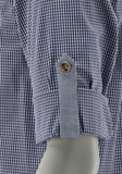 420000-4286 OS Checkered Men Trachten Slim Line Shirt with interesting cuff and neck design and Bone buttons - German Specialty Imports llc