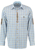 420001-3323 OS Trachten Men Long Sleeve checkered Trachten Shirt with  Embroidery in the Front and Sleeves - German Specialty Imports llc
