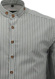 420001-2833/38  OS Men Trachten Shirt with Stand Up Collar and button down Shirt   1/1 -sleeve - German Specialty Imports llc