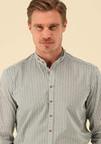 420001-2833/38  OS Men Trachten Shirt with Stand Up Collar and button down Shirt   1/1 -sleeve - German Specialty Imports llc