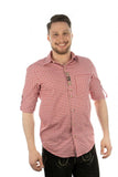 420007-2602 OS Trachten Men Long Sleeve checkered Trachten Shirt with  Embroidery in the Front and Sleeves - German Specialty Imports llc