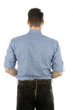 420007-2602 OS Trachten Men Long Sleeve checkered Trachten Shirt with  Embroidery in the Front and Sleeves - German Specialty Imports llc