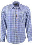 420007-2602 OS Trachten Men Long Sleeve checkered Trachten Shirt with  Embroidery in the Front and Sleeves - German Specialty Imports llc