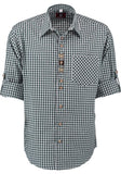 420007-2602 OS Trachten Men Long Sleeve checkered Trachten Shirt with  Embroidery in the Front and Sleeves - German Specialty Imports llc