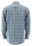 420007-3268 OS Trachten Men Long Sleeve checkered Trachten Shirt with  Embroidery in the Front and Sleeves