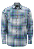 420007-3268 OS Trachten Men Long Sleeve checkered Trachten Shirt with  Embroidery in the Front and Sleeves