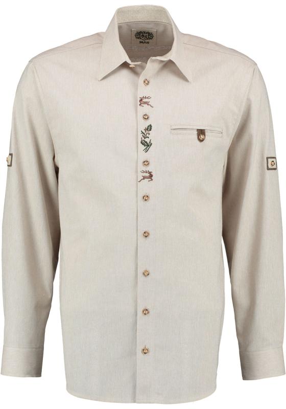 420008- 1913 men's shirt 1/1 sleeves with Embroidery in front - German Specialty Imports llc