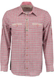 420011-3581 OS Trachten Men Long Sleeve  checkered Trachten Shirt with Embroidery and pewter design in the Front and Sleeves