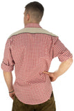 420032-2602 OS Men Trachten Shirt Regular Fitted Cut 1/1 Sleeve with  shoulder design front pocket with Bone  buttons and embroidered details in front and sleeves - German Specialty Imports llc
