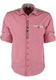 420032-2602 OS Men Trachten Shirt Regular Fitted Cut 1/1 Sleeve with  shoulder design front pocket with Bone  buttons and embroidered details in front and sleeves - German Specialty Imports llc