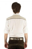 420036-3003 OS White Men Trachten Shirt Regular Fitted Cut 1/1 Sleeve with front pocket with Bone  buttons and details - German Specialty Imports llc