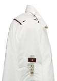 420050-3003 OS White Men Trachten Shirt Regular  Fitted Cut 1/1 Sleeve with front pocket with Bone  buttons and Edelweiss embroidery design - German Specialty Imports llc