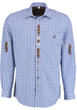 420054-2602 OS Trachten Men Long Sleeve checkered Trachten Shirt with  Embroidery in the Front and Sleeves - German Specialty Imports llc