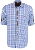 420054-2602 OS Trachten Men Long Sleeve checkered Trachten Shirt with  Embroidery in the Front and Sleeves - German Specialty Imports llc