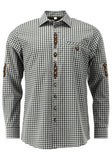 420054-2602 OS Trachten Men Long Sleeve checkered Trachten Shirt with  Embroidery in the Front and Sleeves - German Specialty Imports llc