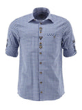 420058-2602 OS Trachten Men Long Sleeve checkered Trachten Shirt with  Embroidery in the Front and Sleeves - German Specialty Imports llc