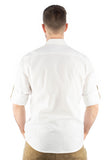 420192-1011   OS White Men Trachten Shirt Slim Line 1/1 Sleeve with front pocket with Bone  buttons and details - German Specialty Imports llc