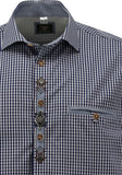 421000-4334  Men Trachten Shirt 1/1 Sleeve, Regular Fit with Embroidery in the front