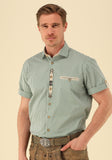 421000-4334  Men Trachten Shirt 1/1 Sleeve, Regular Fit with Embroidery in the front
