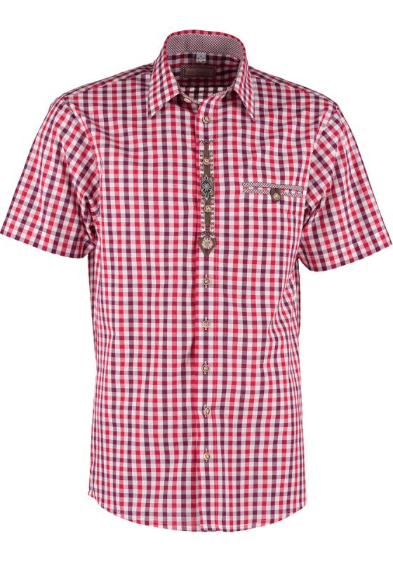 421000-3770  Men Trachten Shirt Short Sleeve, Regular Fit with Embroidery in the front - German Specialty Imports llc