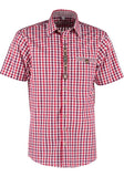 421000-3770  Men Trachten Shirt Short Sleeve, Regular Fit with Embroidery in the front