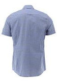421061-2602 OS Trachten Men 1/2  Sleeve checkered Trachten Shirt with  Embroidery and decore in the Front and Sleeves