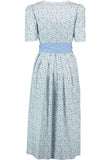 9550003461 OS Trachten Dirndl Dress with sleeves and real bone buttons blue white checkered (Copy)