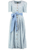 9550003461 OS Trachten Dirndl Dress with sleeves and real bone buttons blue white checkered (Copy)