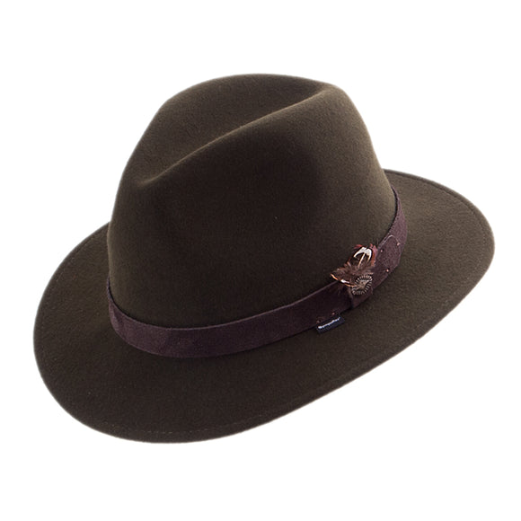 1113-1/1430   Sympatex Faustmann WOOL HAT with Leather Band and feather