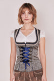 Item No. 415367-2-0008 Isi  Krueger  Trachten Mieder / Corsette / Corsage  Top  Zipper with lacing - German Specialty Imports llc