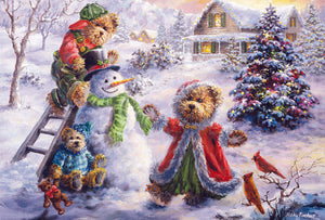 Glitter Nicki Boehme 12346 Advent Calendar Card with Envelope Teddies and Snowman