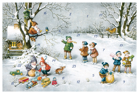 22205-12417 Gnomes in the Forest Nostalgic Glitter Advent Calendar Card  Brand: KORSCH VERLAG