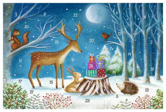 22234-12505 Glitter Advent Calendar Card with Envelope  