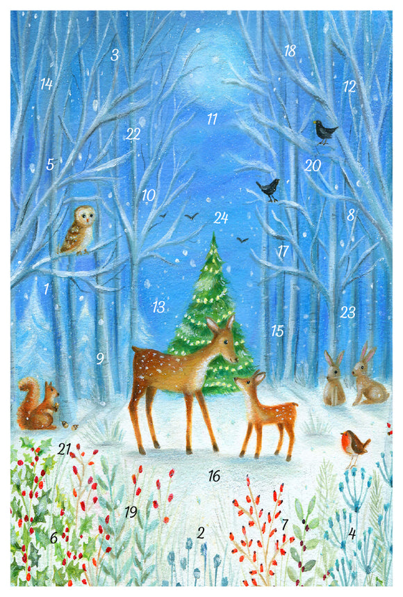 22234-12508 Glitter Advent Calendar Card with Envelope  