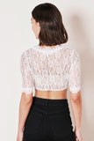020140-000 Cassandra Krueger Soft  Lace  Dirndl Blouse 1/2 Sleeves, white - German Specialty Imports llc