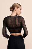 ASya Krueger Lace Dirndl Blouse 3/4 sleeves, black