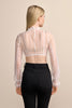 Delinda  Krueger Dirndl Lace Blouse, High Necked , long sleeves, Ecru