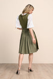 Anica  Krueger Madl  Dirndl skirt length 70 cm in beige and olive green - German Specialty Imports llc