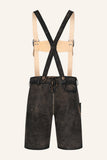 Werno Krueger  Men Lederhosen Leather Pants with suspenders